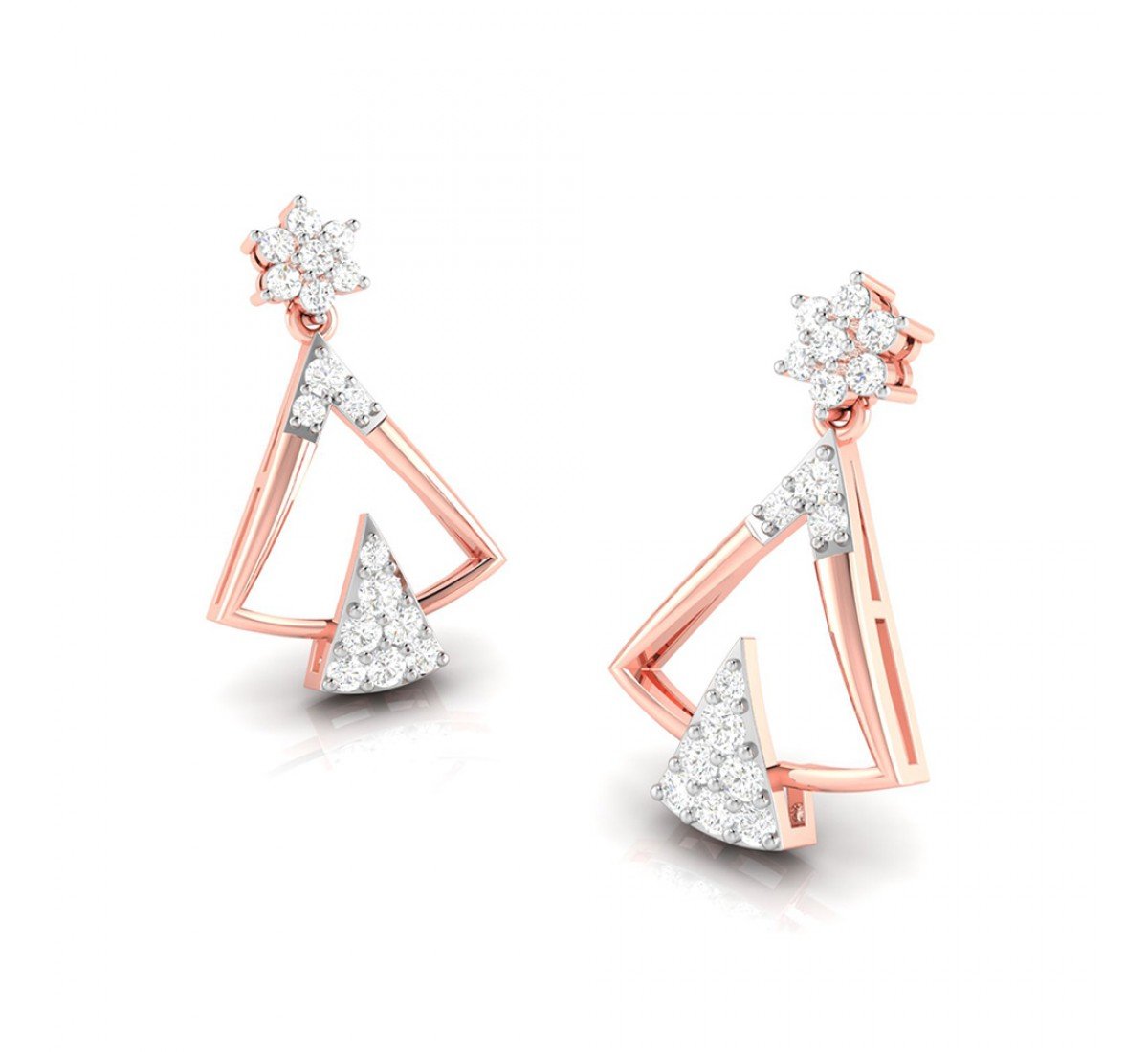 Floral Stud Diamond Earrings