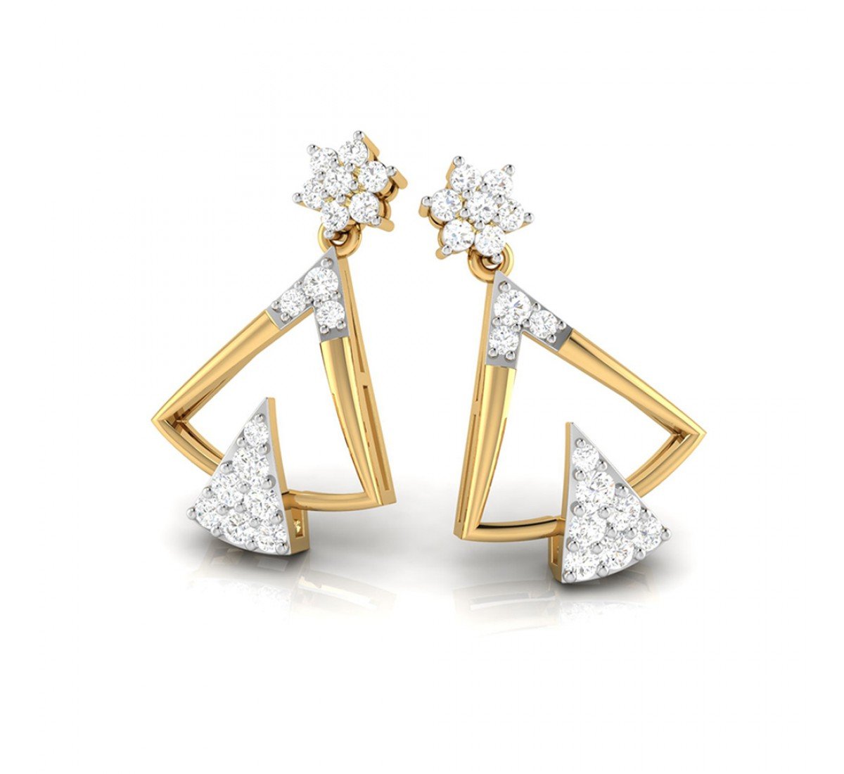 Floral Stud Diamond Earrings