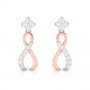 Swirl Drop Diamond Earrings