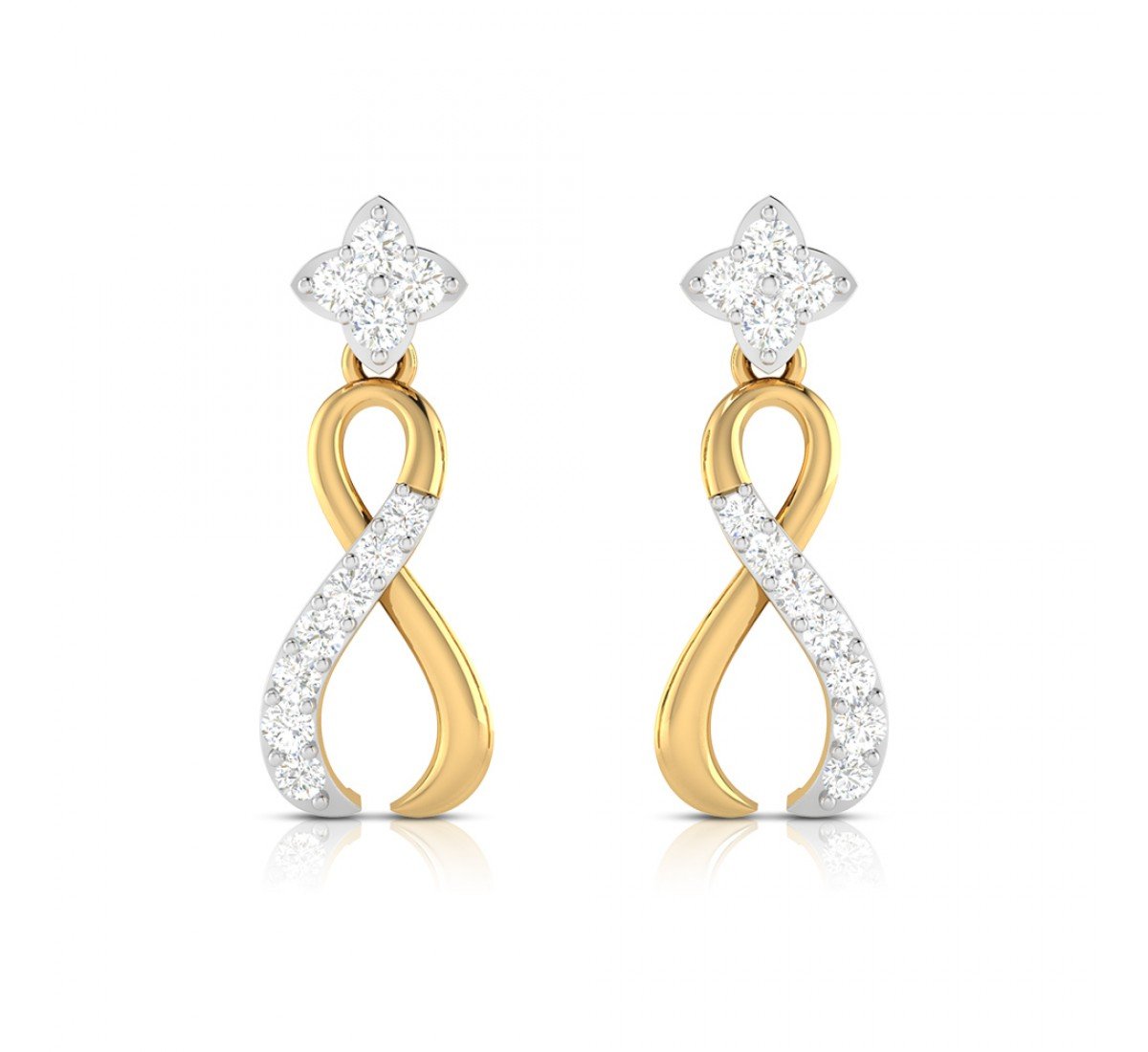 Swirl Drop Diamond Earrings