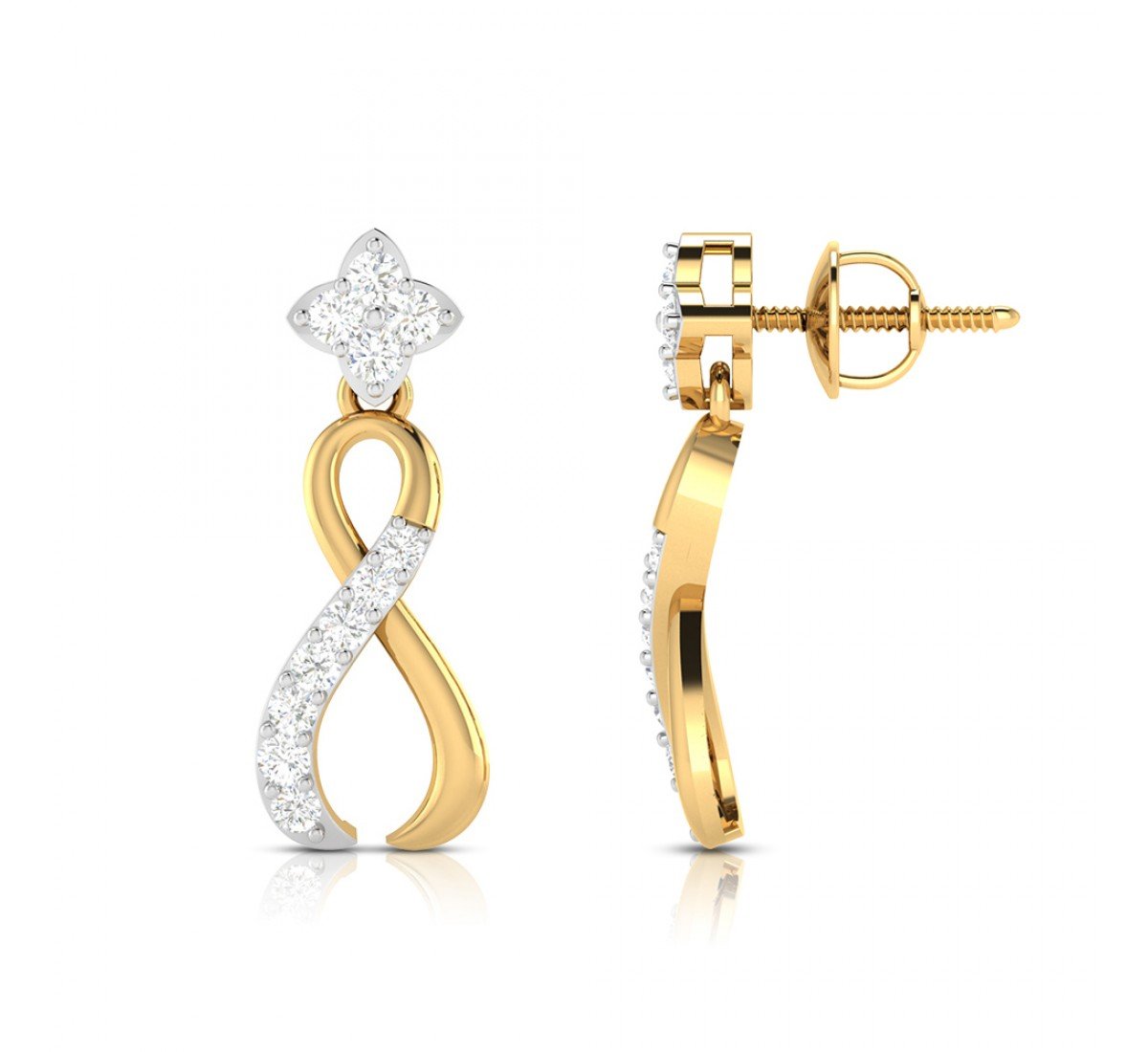 Swirl Drop Diamond Earrings