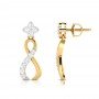 Swirl Drop Diamond Earrings