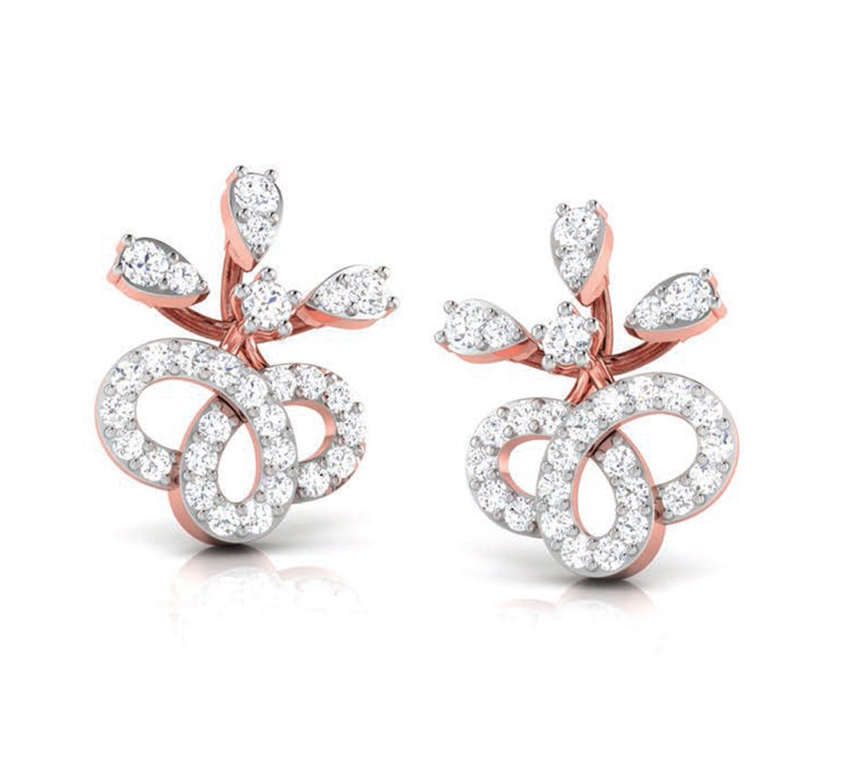 Dahlia Stud Diamond Earrings