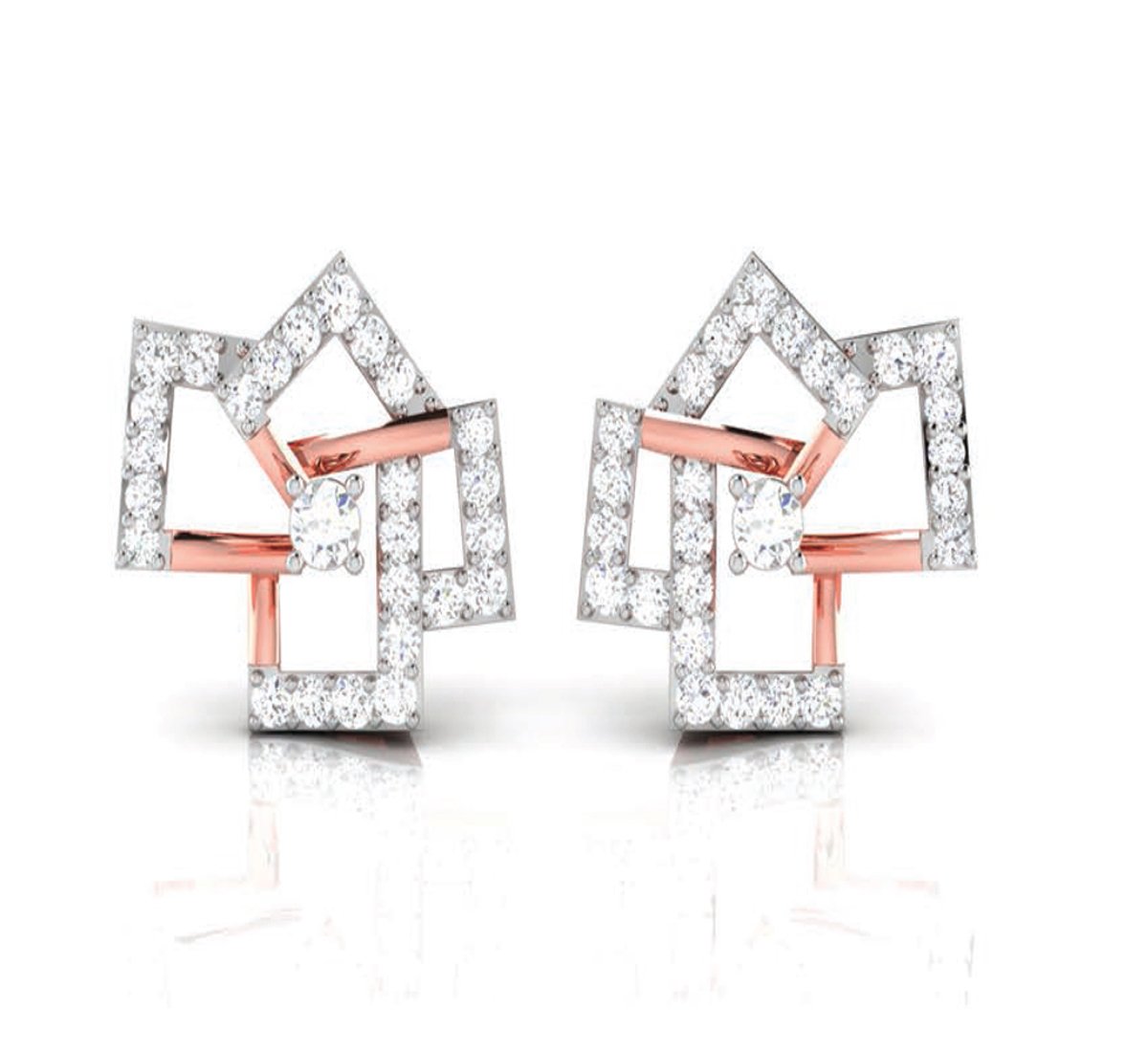 Hamered Diamond Earrings