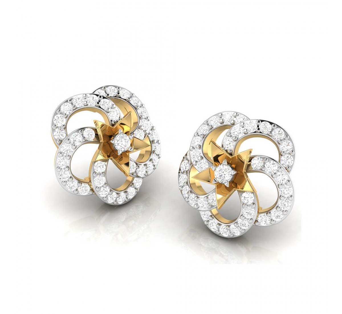 Rays In Eye Diamond Earrings