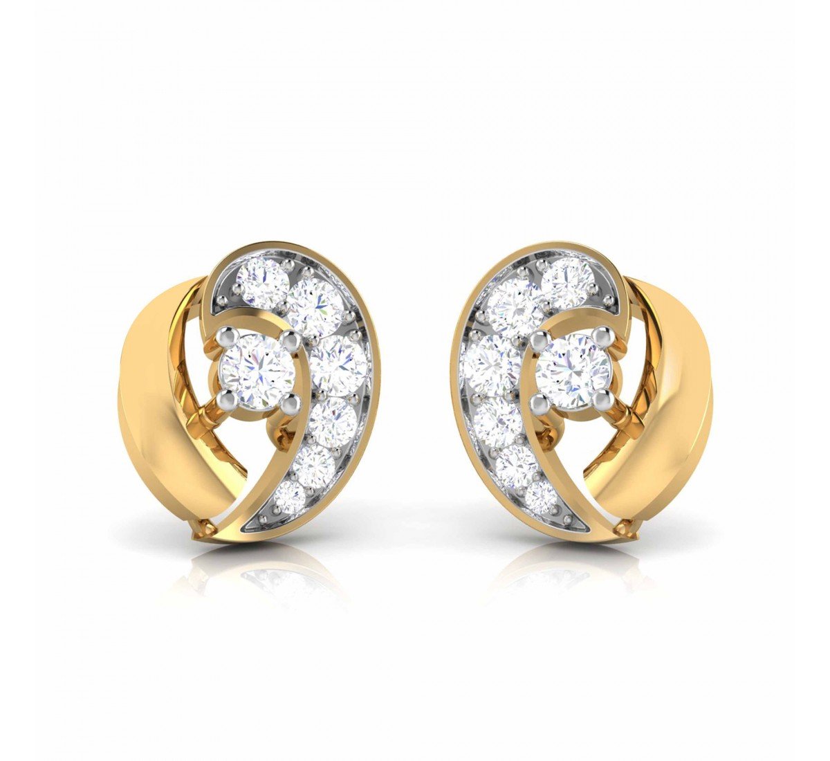 Buy Marvelous Diamond and Yellow Gold Earrings Online | ORRA