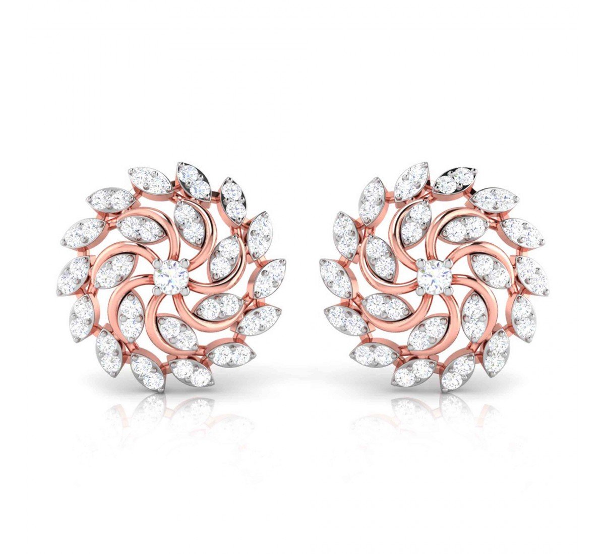 Swerve Peg Diamond Earrings