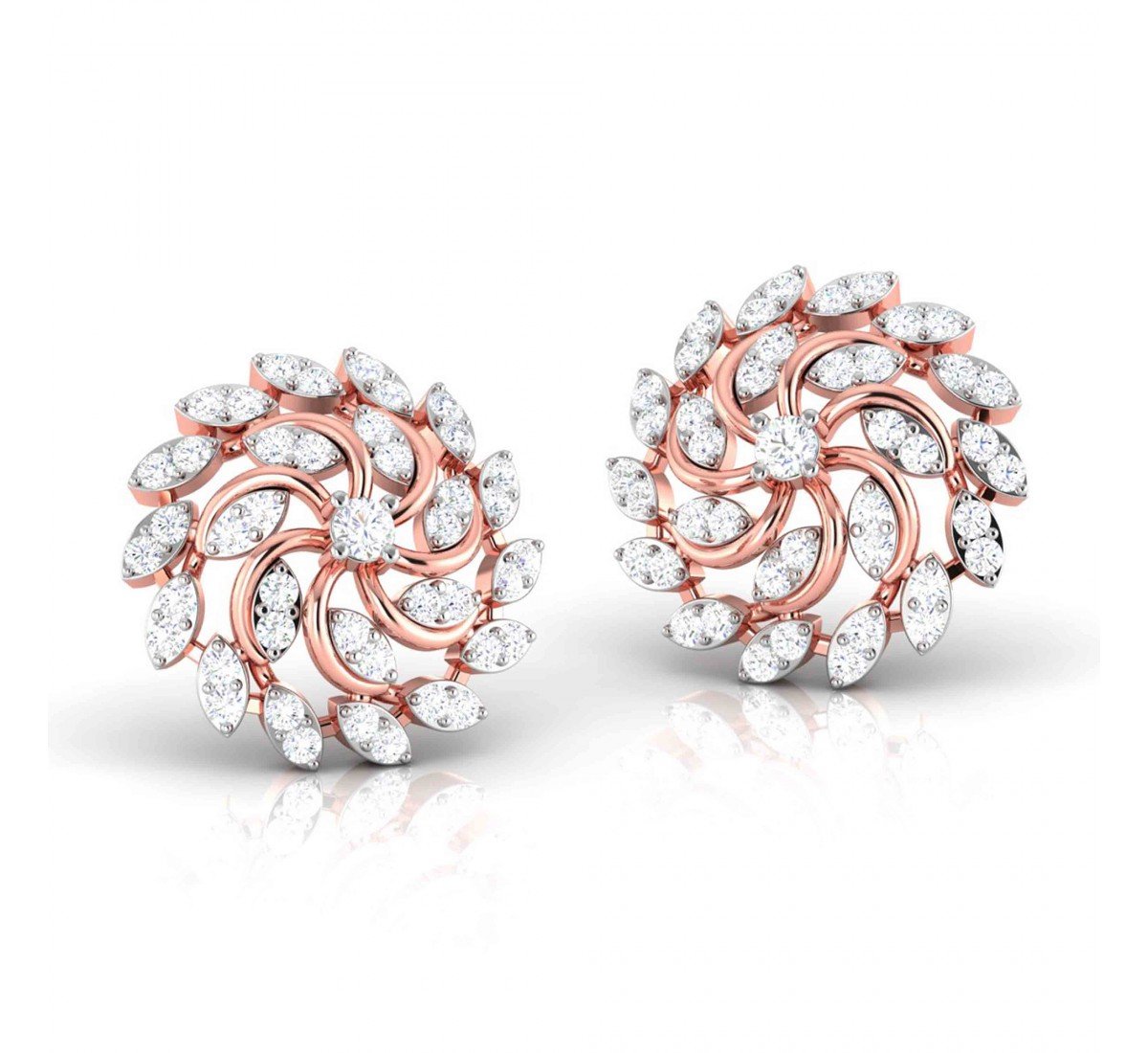 Swerve Peg Diamond Earrings