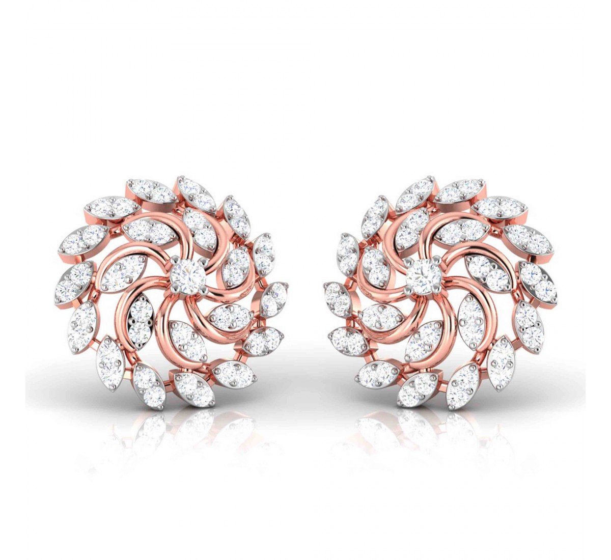 Swerve Peg Diamond Earrings