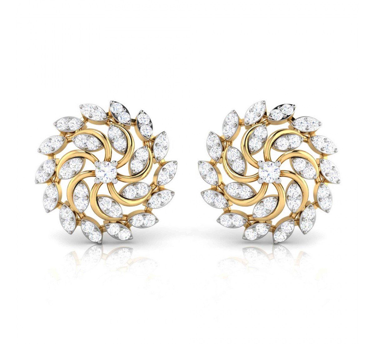 Swerve Peg Diamond Earrings