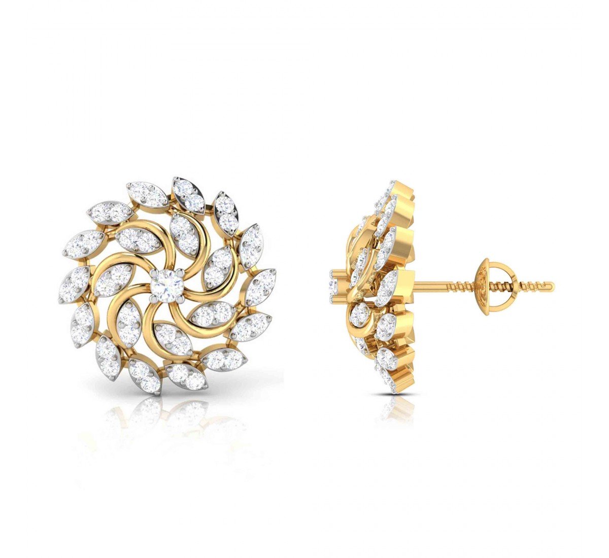 Swerve Peg Diamond Earrings