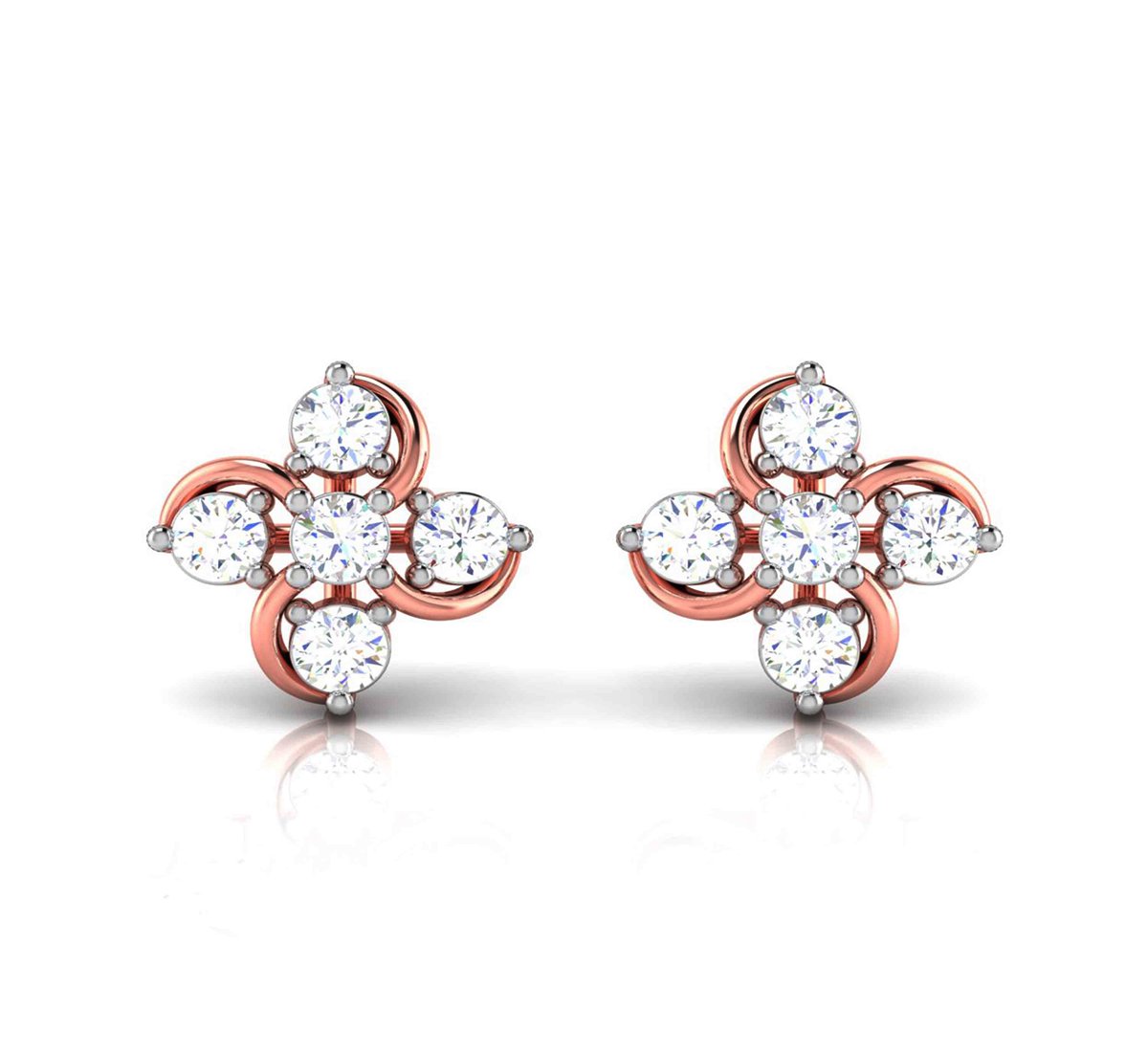 Ribbona Twist Diamond Earrings