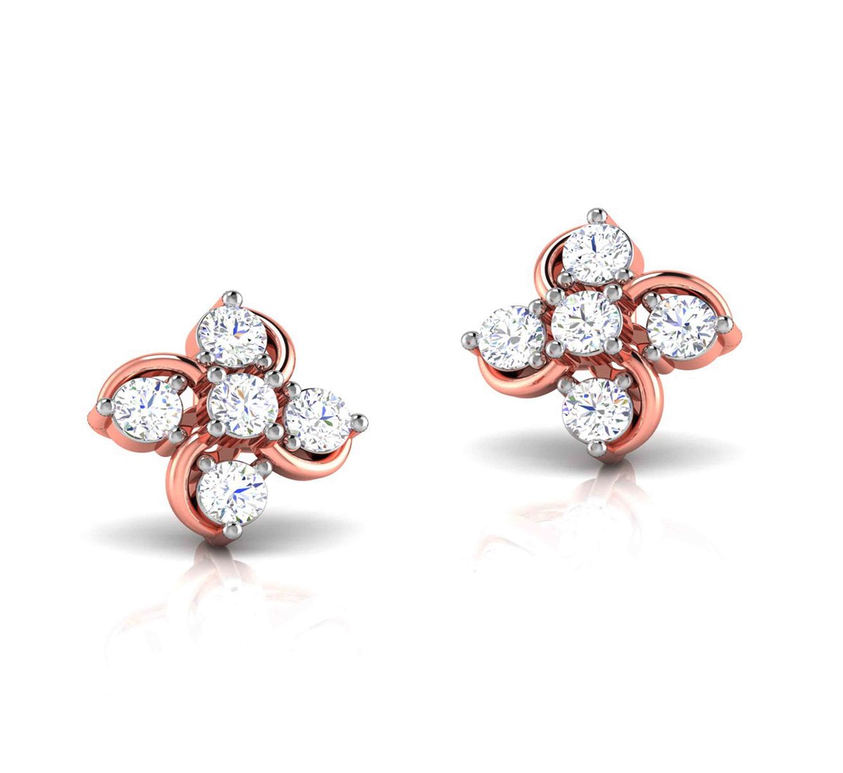 Ribbona Twist Diamond Earrings