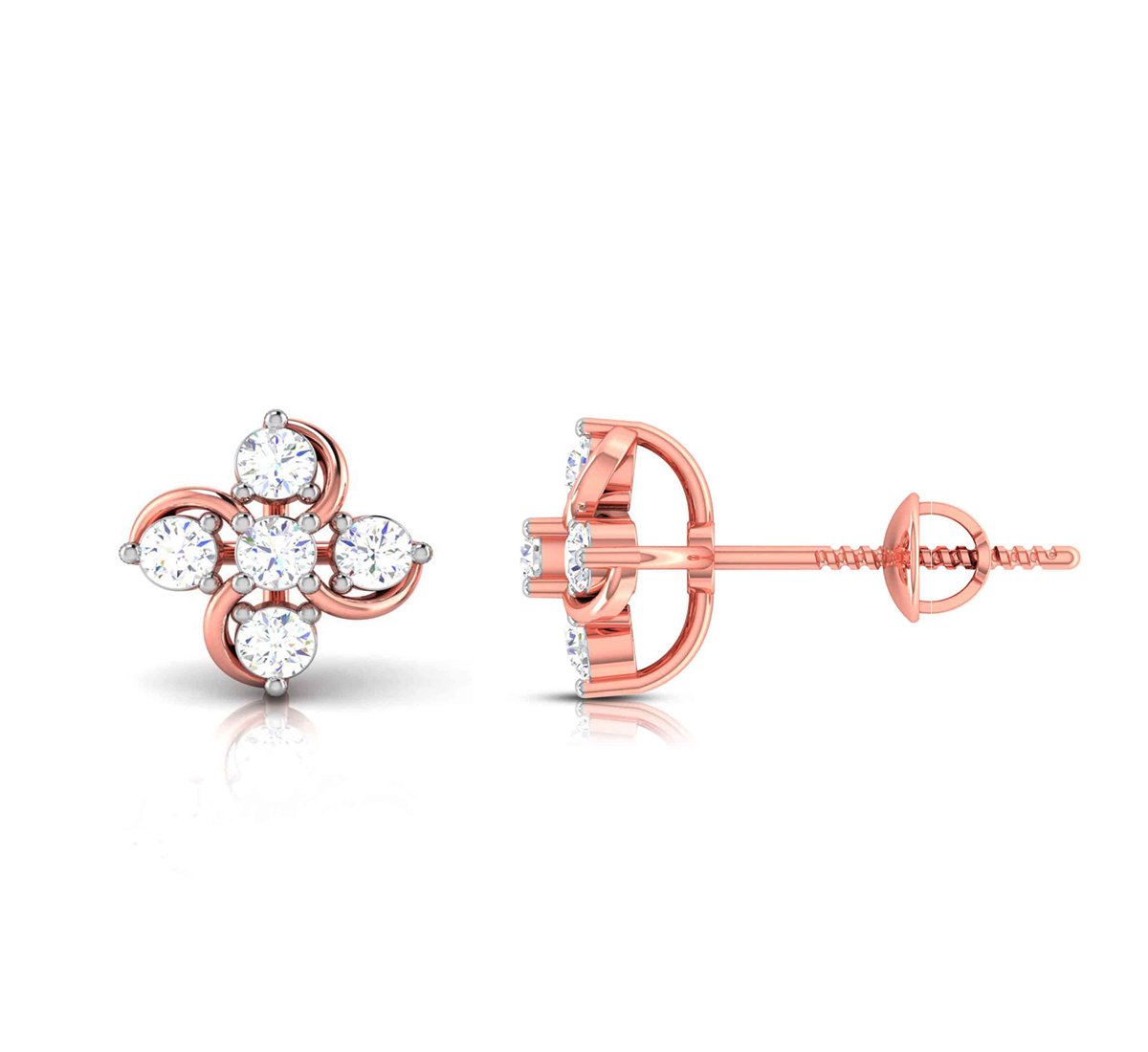 Ribbona Twist Diamond Earrings