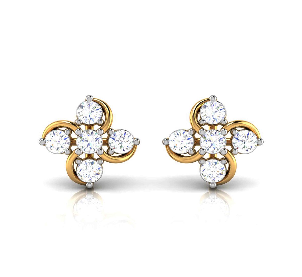 Ribbona Twist Diamond Earrings