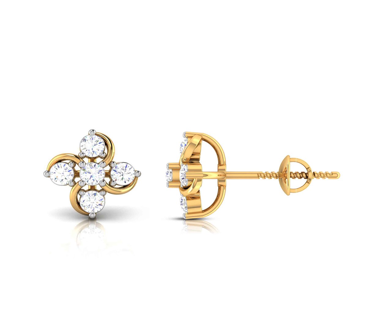 Ribbona Twist Diamond Earrings