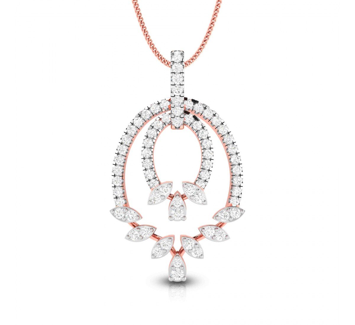 Petal Zig Diamond Pendant