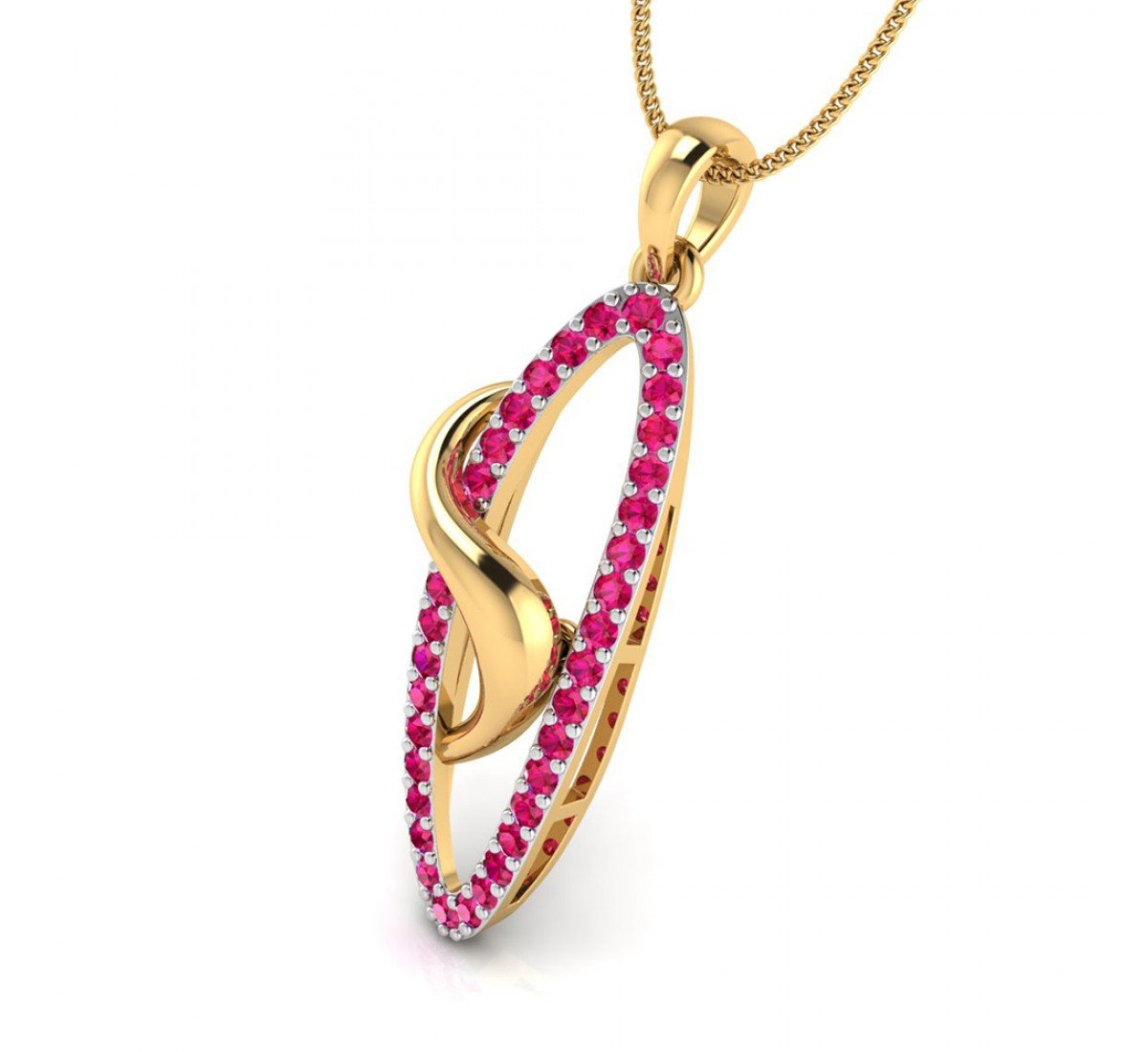 Inter Twisted Gold Pendant