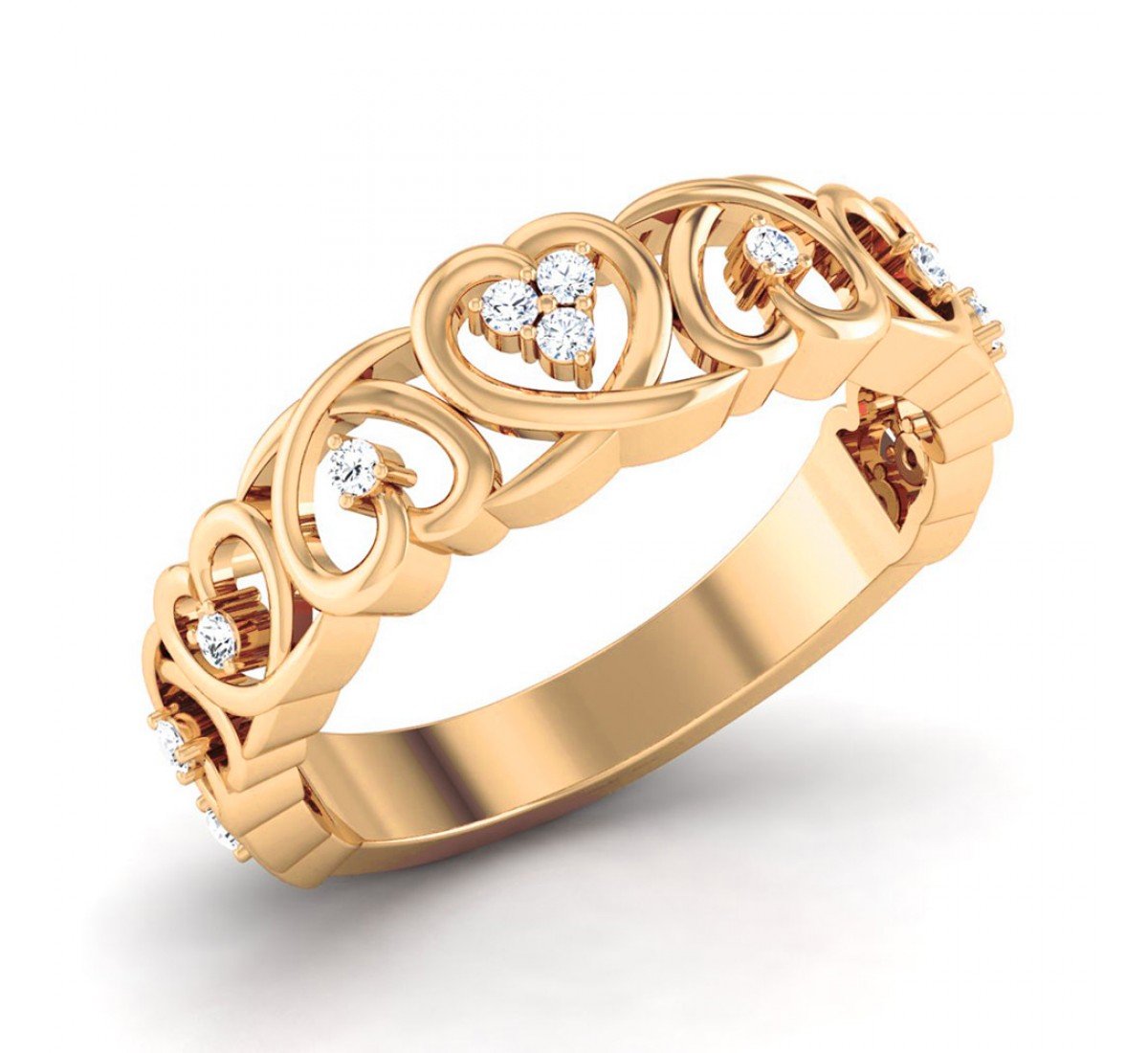 Swerve Heart Diamond Ring