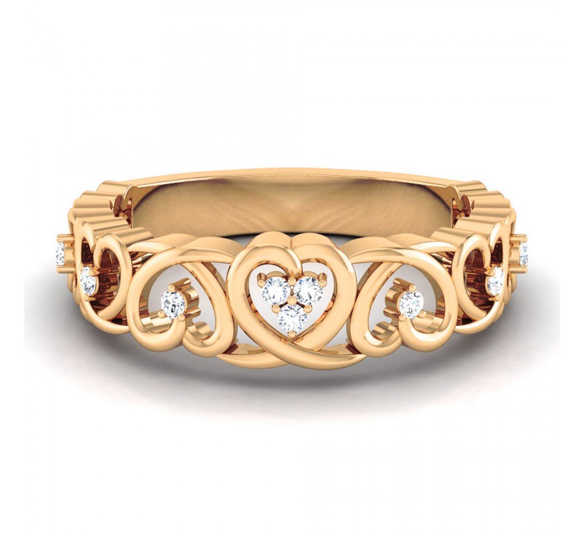 Swerve Heart Diamond Ring