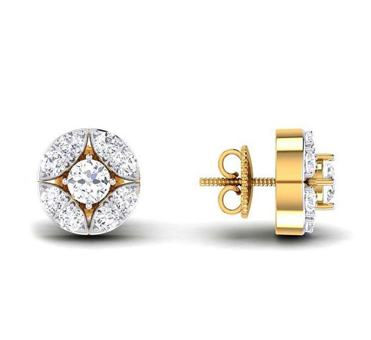 Vistoso Gold Earrings For Women 14k 585 Two-tone Gold Fresh Water White  Pearl Diamond Dangling Earrings Elegant Fine Jewelry - Drop Earrings -  AliExpress