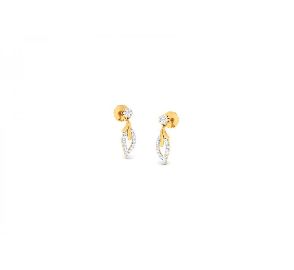 Diamond earring with 14k hallmarked gold earring for girl's in India |  Clasf fashion